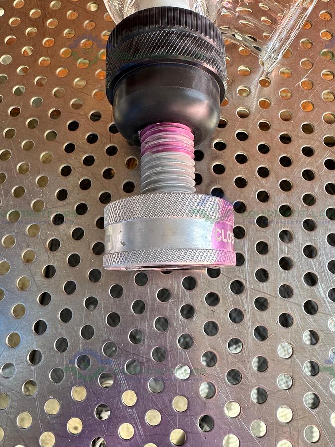 Used Chemglass 656 Zero Dead Space Valve w/ 2.5" OD Fitting