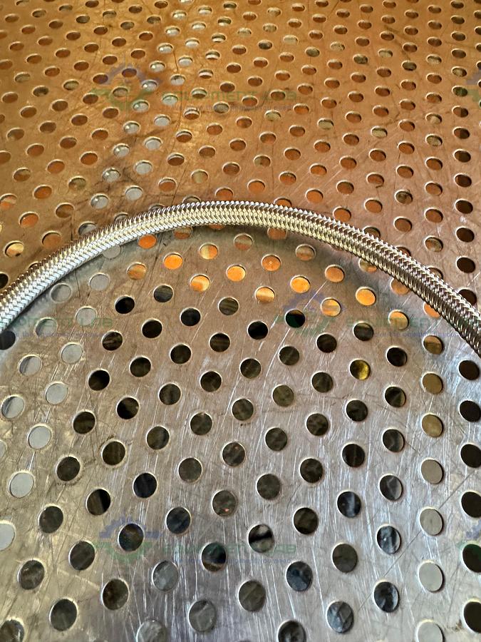 Used 31" Stainless Steel Flexible Braided Hose 1/2" Threaded to 3/4" Sanitary Fitting