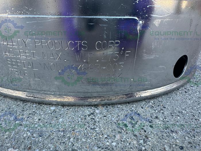 Used Alloy Products 10 Liter Stainless Steel Process / Pressure Vessel 40 PSI