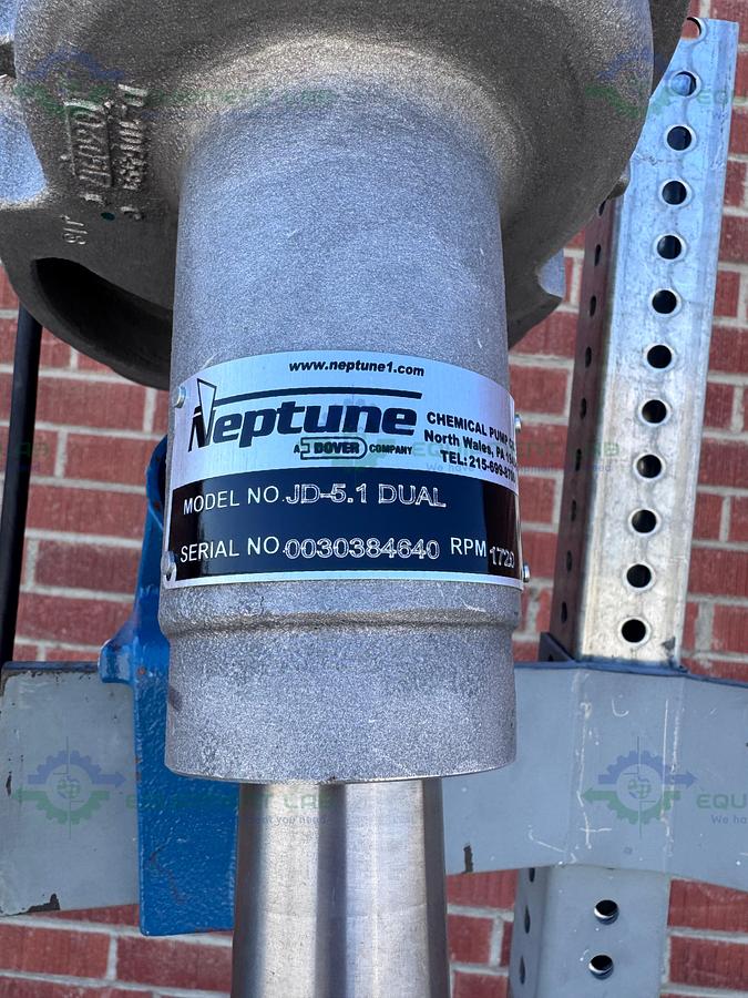 Used Neptune JD-5.1 Dual Direct Drive Portable Mixer on Stand w/ VFD