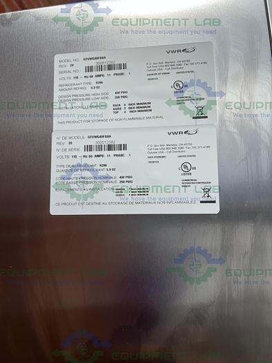 Used VWR  GTVWG49FSSA Stainless Steel Auto Defrost Freezer - 25°C 49 Cu, Ft.