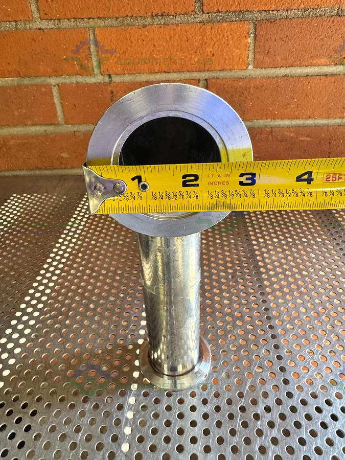 Used Stainless Steel 90 Degree KF 50 Elbow Nipple Vacuum Fitting