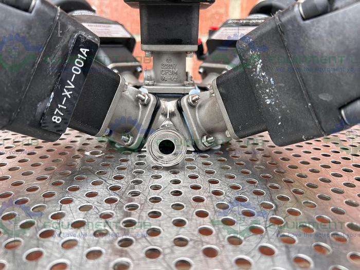 Used 5 ITT Advantage  Stainless Steel Diaphragm Valves w/ Valve Positioner