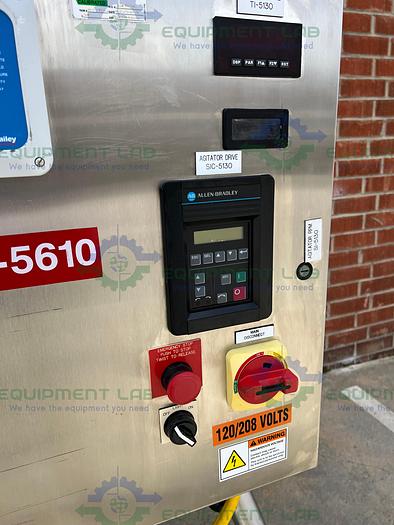 Used Precision 250 Liter Stainless Steel Jacketed Reactor 100 PSI w/ Top Mixer 1/2 HP