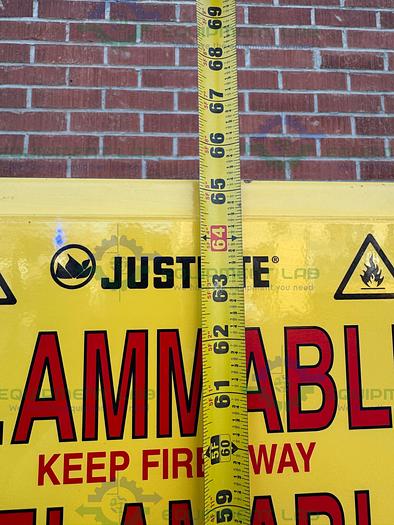 Used JustRite 45 Gallon Flammable Liquid Storage Cabinet w/ Soft Close Doors, Key