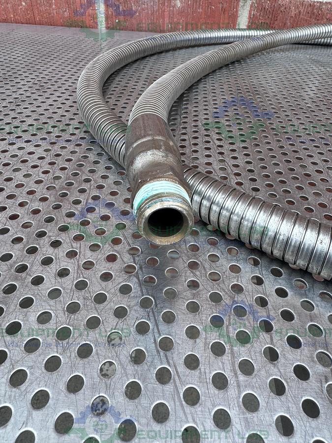 Used Unbranded 168" Stainless Steel Hose w/ Male to Female Threaded Fitting