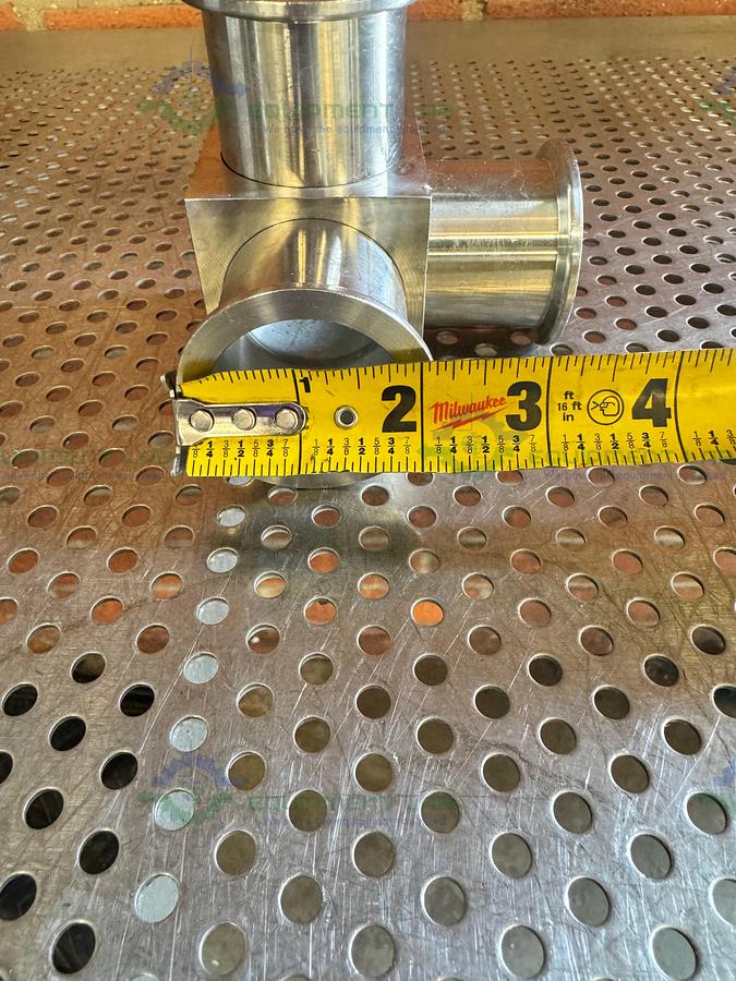 Used 3 Way Stainless Steel Vacuum Fitting w/ KF 40 Fitting