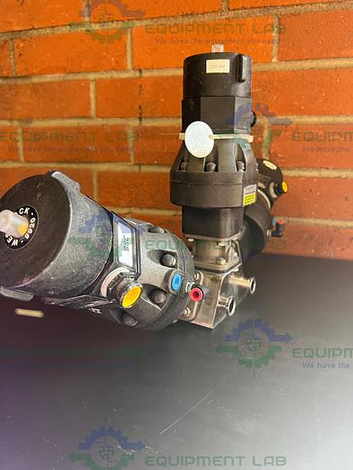 Used Lot of 3- ITT Pure Flo 9920 Diaphragm Valve w/ 4- Way 3/4" Sanitary Fittings