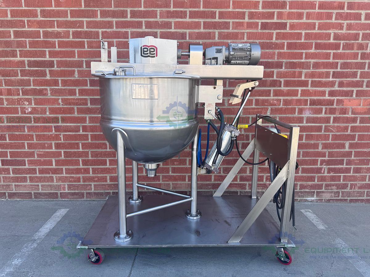 Used Lee 350 Liter Scrape Agitation Stainless Steel Half Jacketed Reactor w/ VFD