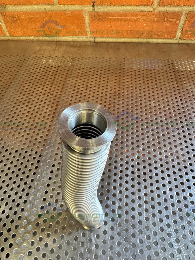 Used Stainless Steel Bellows Flexible Vacuum Hose 10" w/ KF 25 Fitting