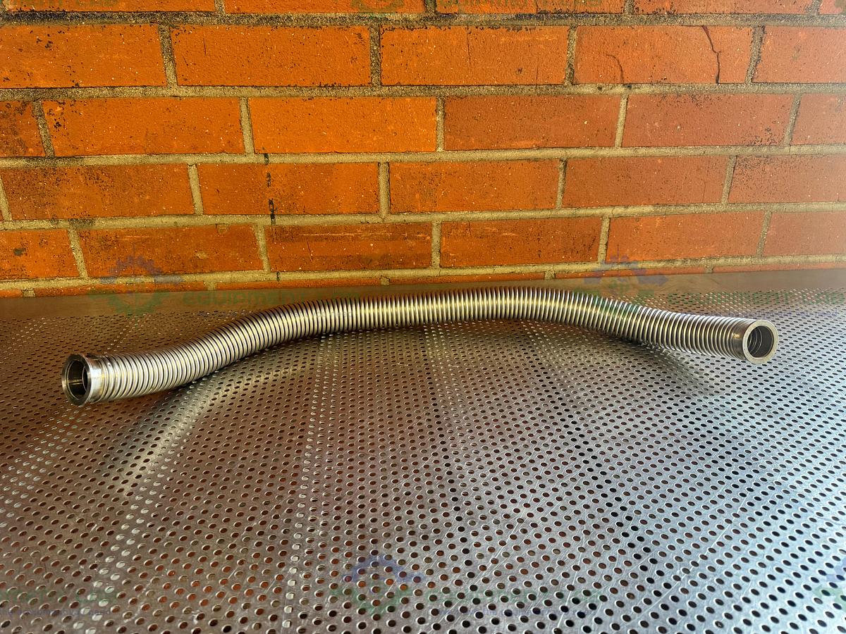 Used Stainless Steel Bellows Flexible Vacuum Hose 39" w/ KF 40 Fitting
