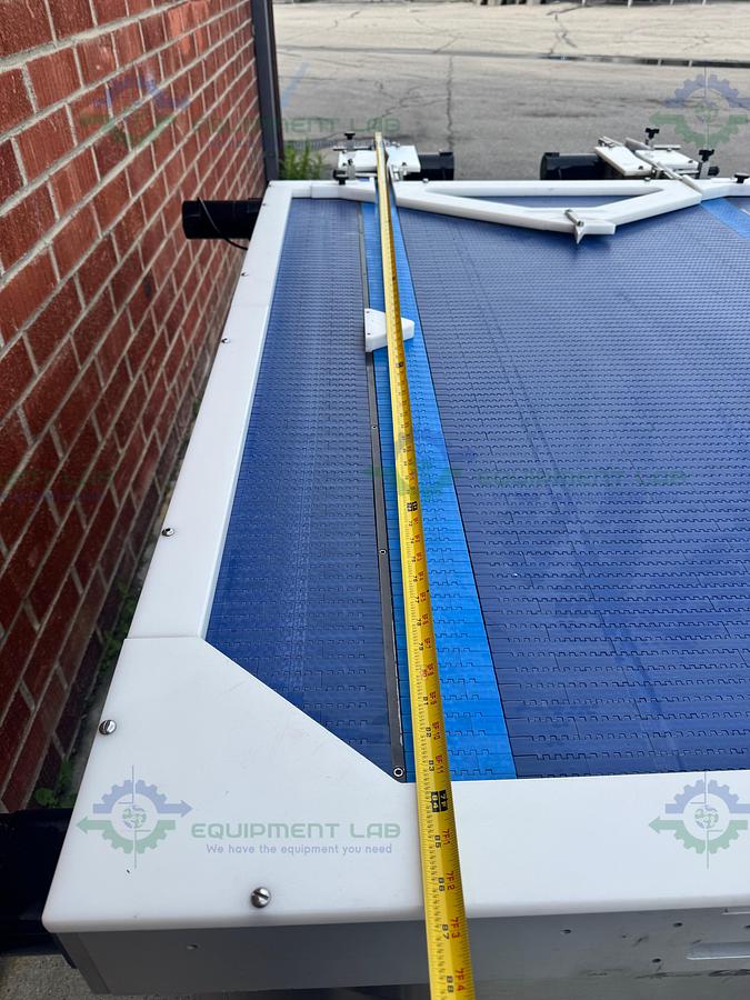  for parts or not working Dabrico Stainless Steel Reflow Surge Accumulation Feed Table Conveyor 46" x 84"