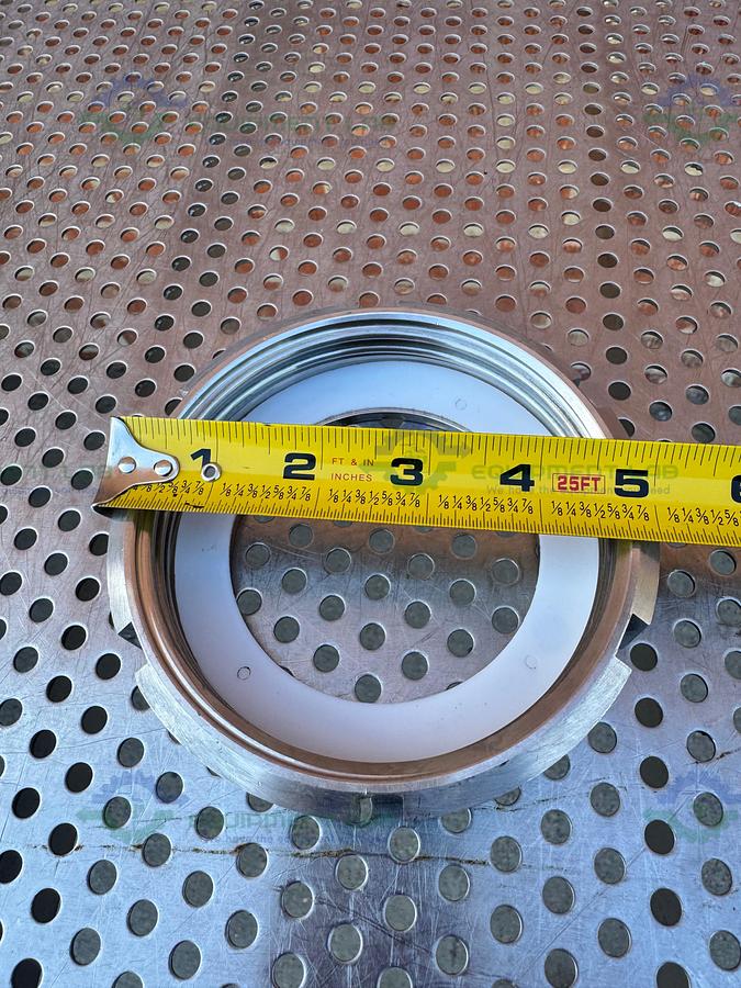 Used Vetrolux DIN 7080-6 Sight Glass w/ Stainless Steel 5" OD Threaded Fitting