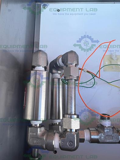 Used Hoffman 13" x 10" x 6" Enclosure w/ Malema Flow M-50-S23-10 Flow Switch, Gauge