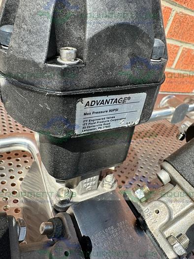 Used 3 ITT Pure Flo Advantage Stainless Steel Diaphragm Valve w/ 1" Sanitary Fittings