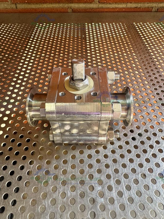 Used A&N Corporation Stainless Steel Ball Valve w/ KF40 Vacuum Fitting