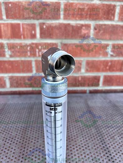 Used Blue White Industries F-410 Flowmeter w/ Swagelok Fittings