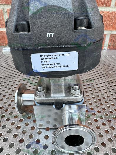 Used ITT Pure Flo Advantage B209  3 - Way Diaphragm Valve w/ 1" Sanitary Fitting