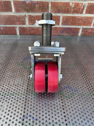 Used Albion Dual Tech 5" Industrial Caster w/ Threaded Fitting, 6" x 4.5" Platform