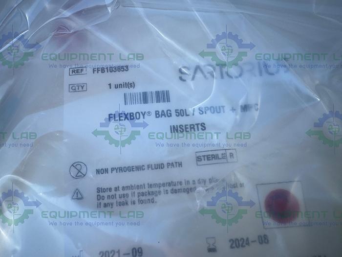Lot of 10 - Sartorius FFB103653 FLEXBOY Bag 50L w/ Spout + MPC Inserts