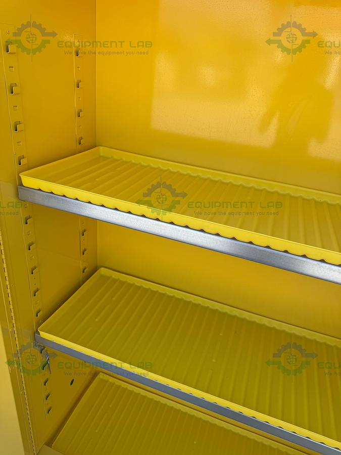 Used JustRite 45 Gallon Flammable Liquid Storage Cabinet w/ Soft Close Doors, Key