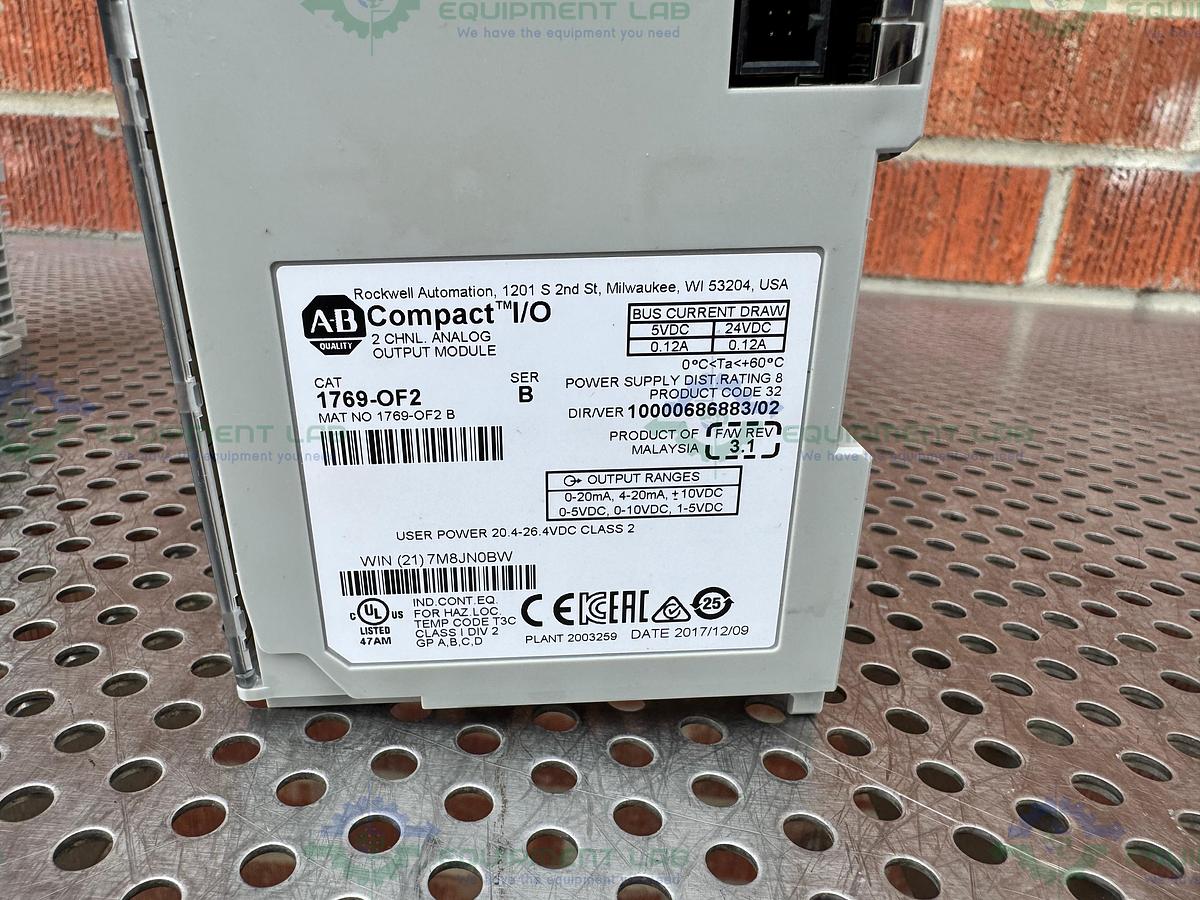 Used Allen Bradley Compact Logix L24ER QBFC1B Controller w/ 1769-OF4 Compact I/O