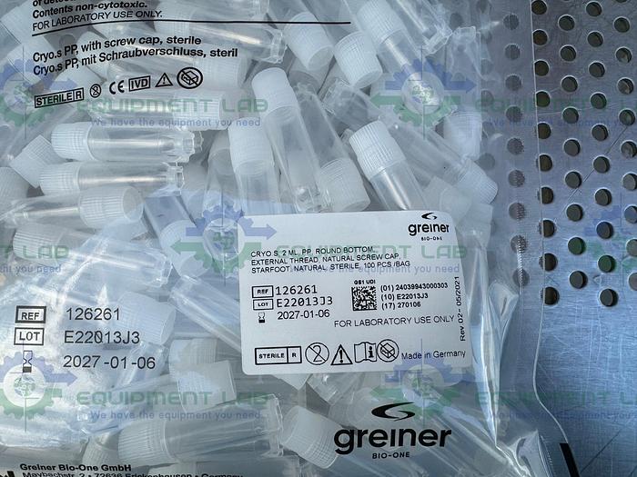 900 Pack -Greiner Bio-One Cryo.s Round Bottom 2 mL Polypropylene Tubes