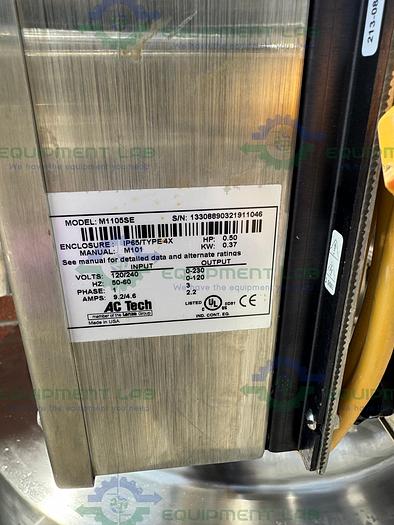 Used ITT Industries 150 Liter Stainless Steel Jacketed Reactor 45 PSI w/ 0.5 HP Mixer