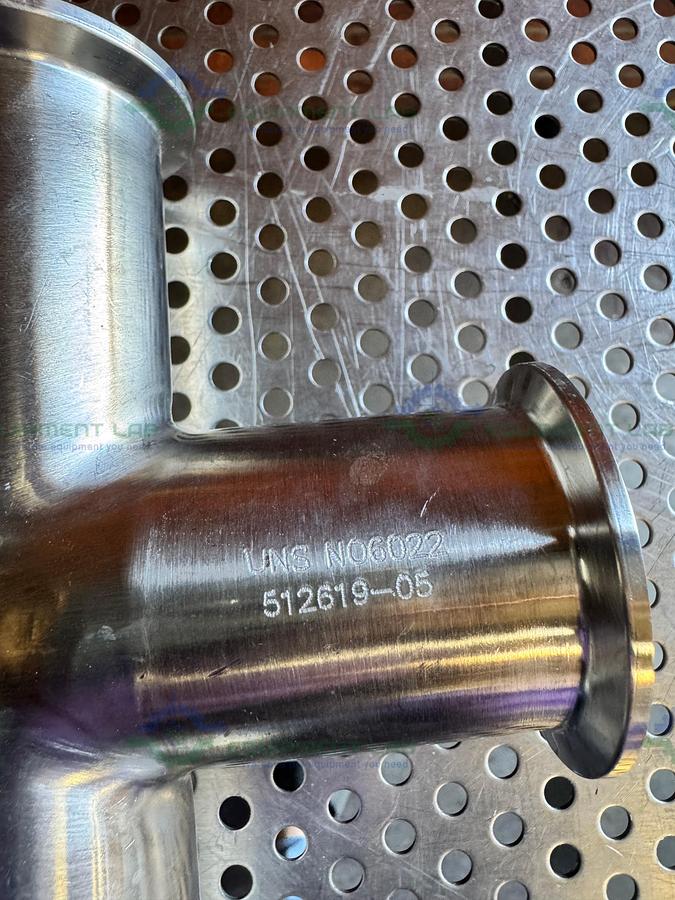 Used 3 Way Stainless Steel Tee w/ 2.5" Sanitary Fittings & 2.5" Center