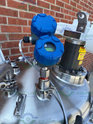 Used Allegheny 400 Liter Stainless Steel Jacketed Reactor 45 PSI w/ 5 HP Top Mixer
