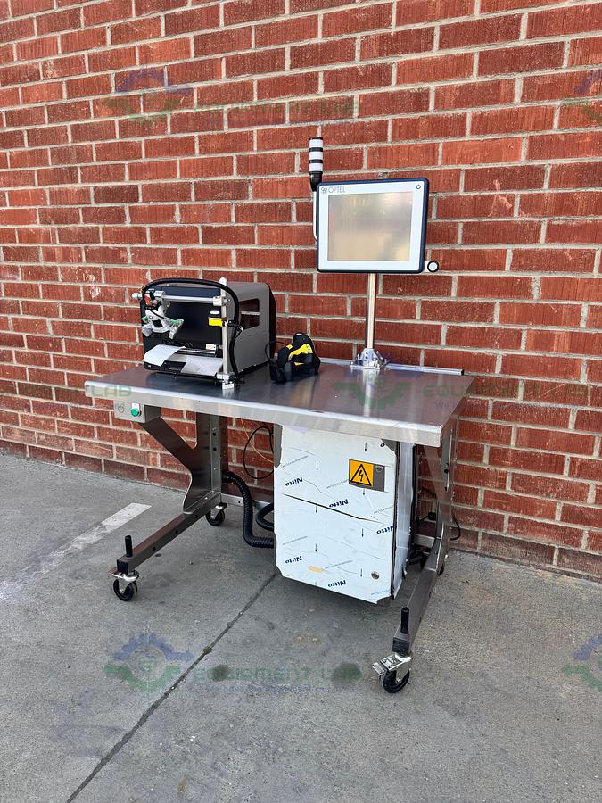 Used Optel Portable Manual Packing Station w/ Sato CL6NX Thermal Printer, Scanner