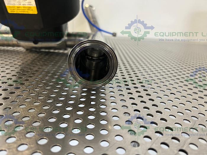 Used ITT Pure-Flo A216 4-Way Diaphragm Stainless Steel Valve w/ 1.5" Sanitary Fitting