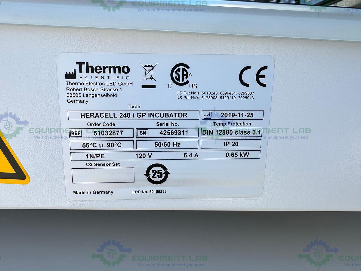 Used Thermo Heracell 240 i GP Double Stack Incubator Ambient +3° to 55°C