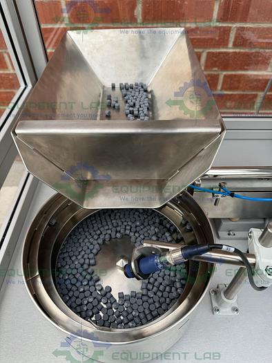 Used Rotec  Pistonmachine For Vial Caps / Stoppers w/ Vibratory Feeder Bowl