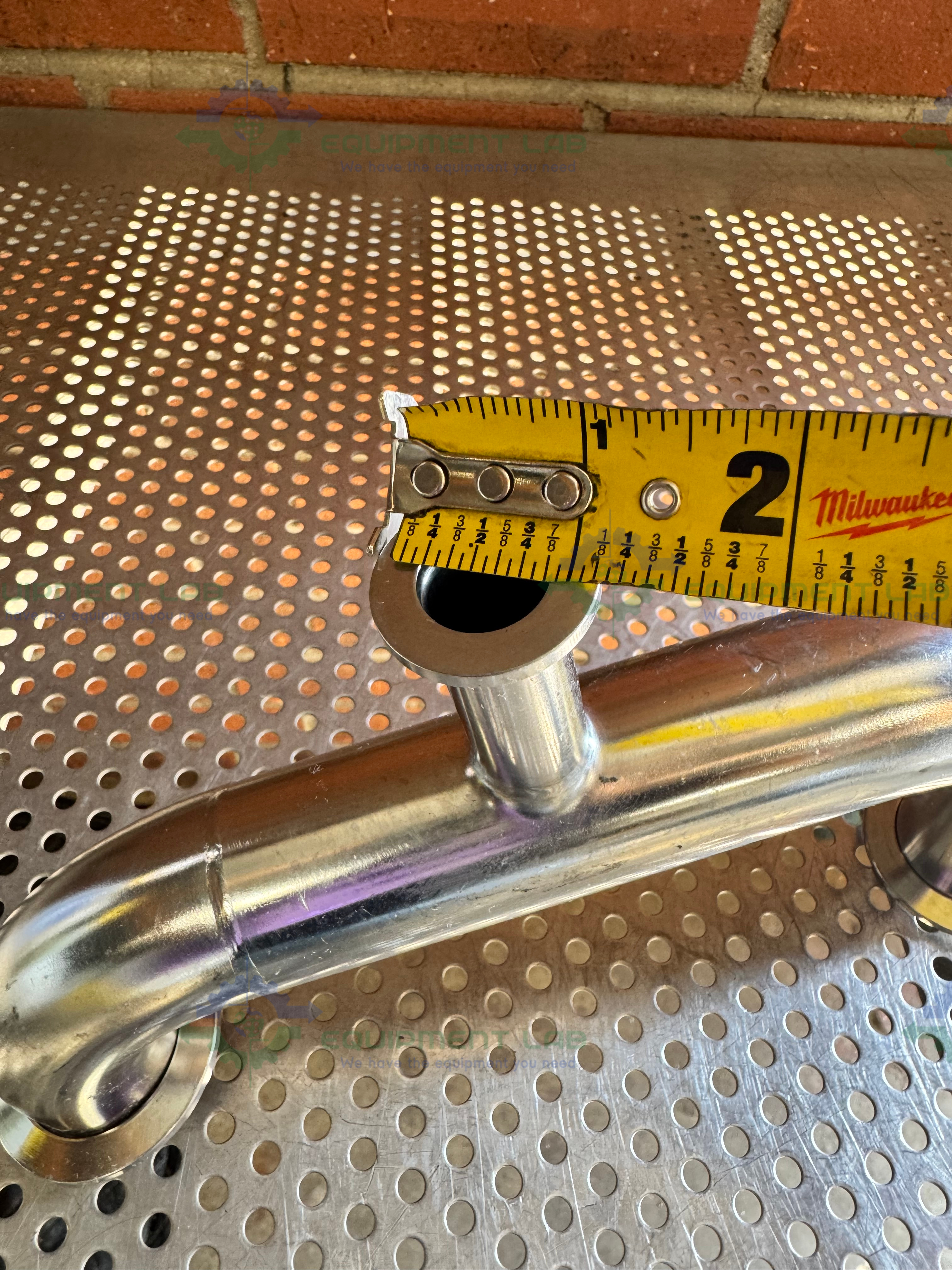 Used Stainless Steel U-Bend 3 Way Process Pipe w/ KF 40 to KF 16/10