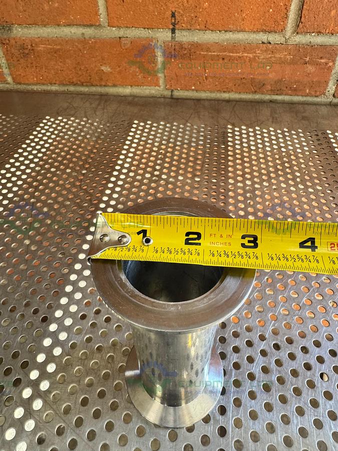 Used Stainless Steel KF 50 Nipple Vacuum Fitting 6" Length