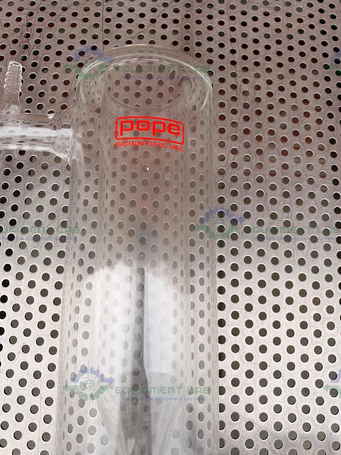 Used Pope Scientific Glass Vacuum Cold Trap with Bottom Drain Stopcock
