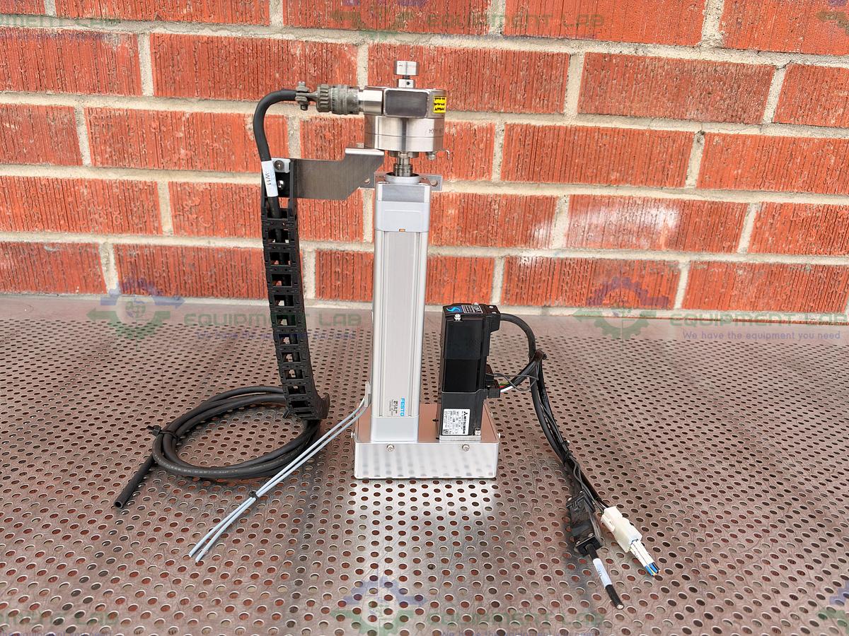 Used Festo DNCE-32-100-BS-"3"P-Q Size 32 Standard Cylinder w/Mitsubishi Motor