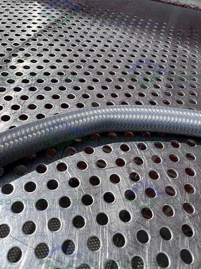 Used Sani-Tech West  96" Stainless Steel Flexible Braided Hose 1/2" Sanitary Fitting