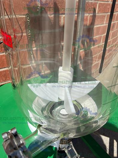 Used Chemglass  10 Liter Jacketed Glass Reactor w/ Chemglass Digital Overhead Stirrer