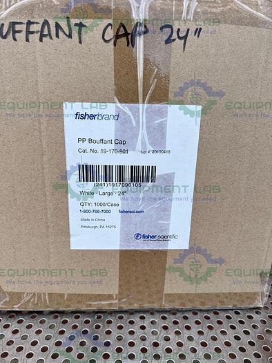 Used Box of 1000 - Fisher Brand  19-170-901 White 24" Polypropylene Bouffant Cap