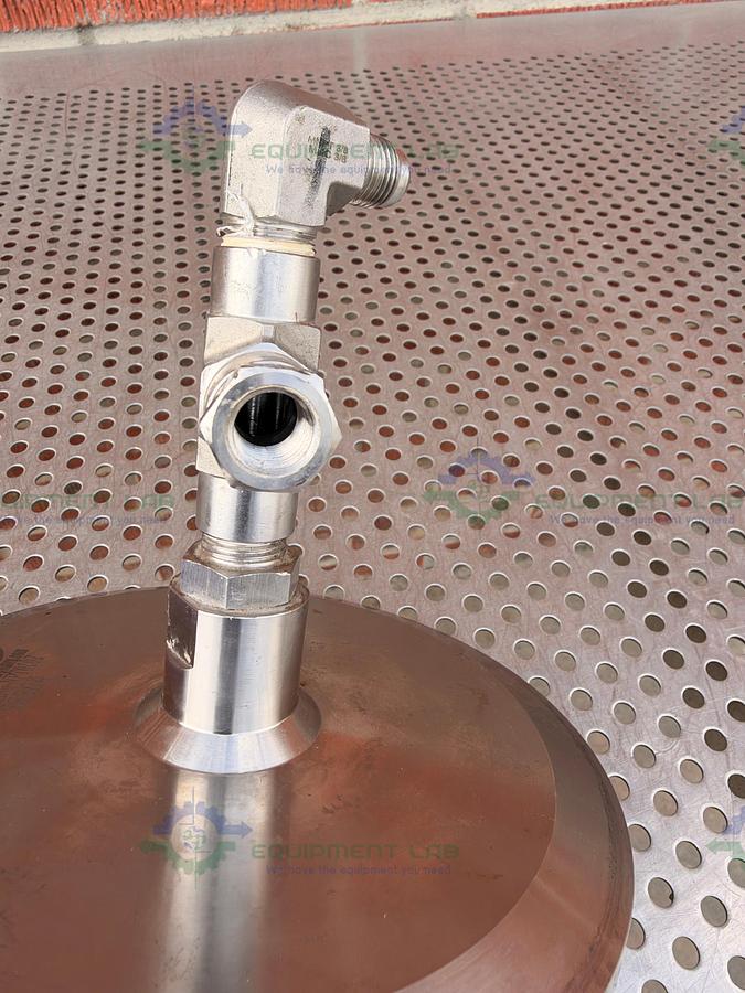 Used HFS EXA-LID-6-NPT0102 Stainless Steel Spray Ball w/ 6" Sanitary Fitting