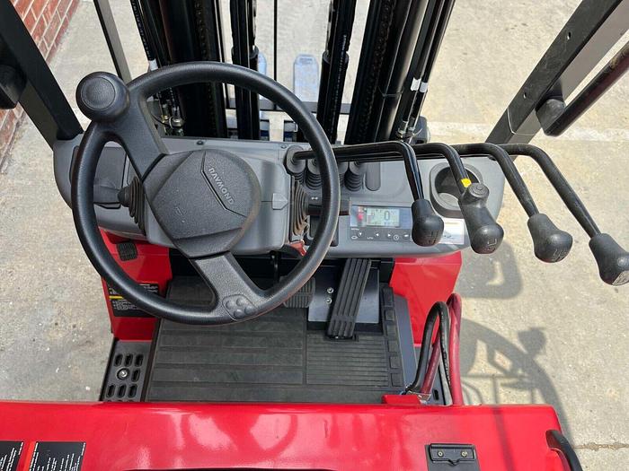 Used Raymond 4750 C60 6000# Forklift 36V, 3 Stage - Side Shift - Weigh Forks & Clamps