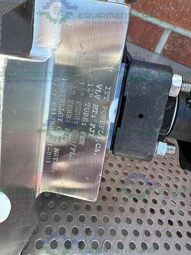 Used 4 ITT Pure Flo Stainless Steel Diaphragm Valve w/ 1/2" - 1 1/2 Sanitary Fittings