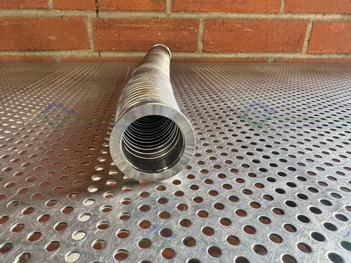 Used Stainless Steel Bellows Flexible Vacuum Hose 19" w/ KF 40 Fitting