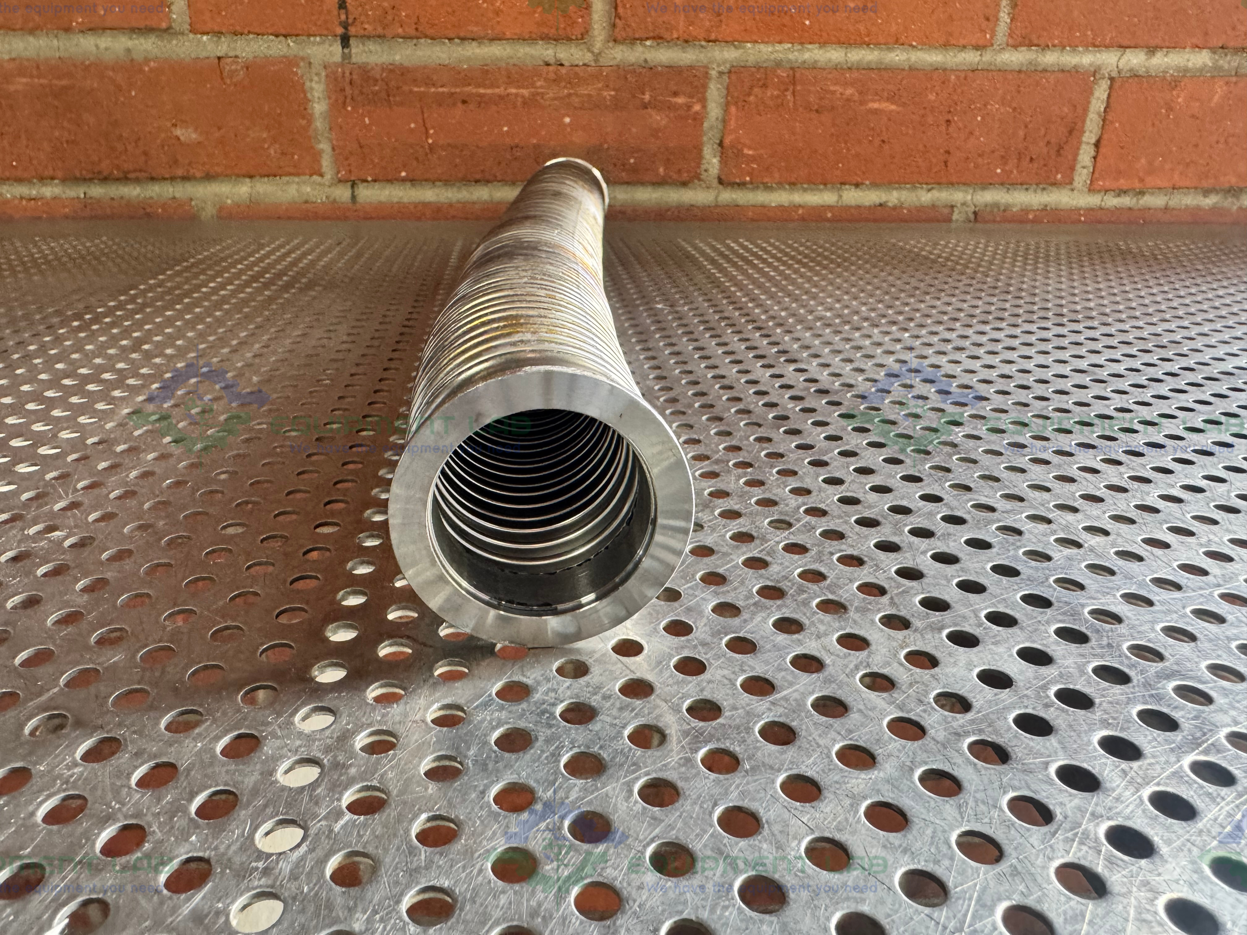 Used Stainless Steel Bellows Flexible Vacuum Hose 19" w/ KF 40 Fitting