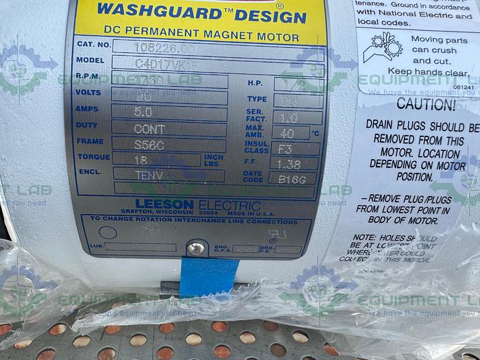 Leeson  108226.00 C4D17VK1F DC White Epoxy Washdown Duty Motor 1/2 HP, 90V