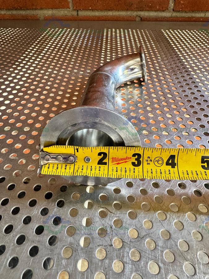 Used Stainless Steel 90 KF 50 to KF40 Elbow Nipple Vacuum Fitting