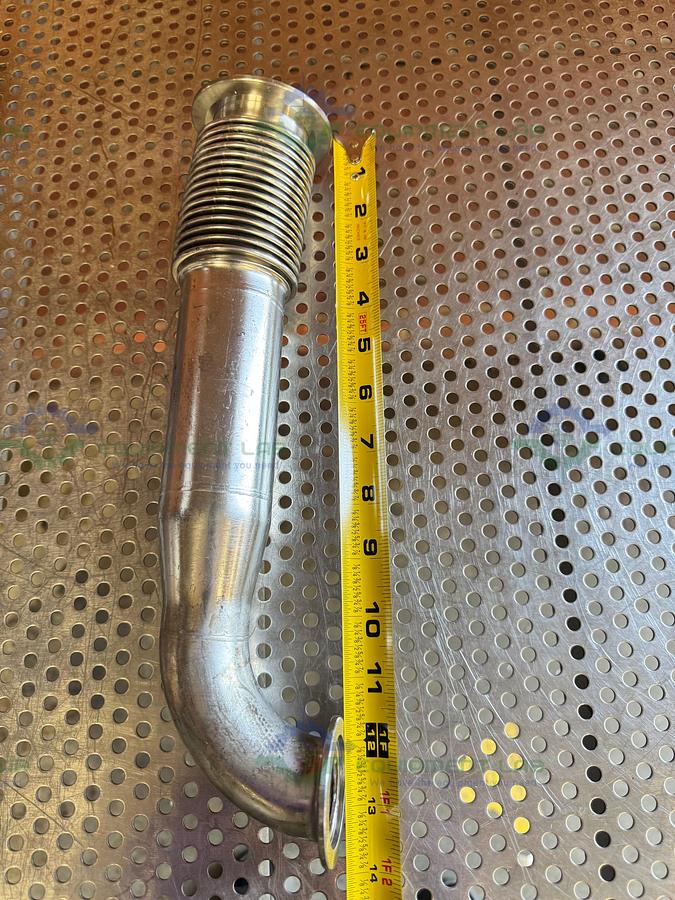 Used Stainless Steel KF50 to KF 40 Vacuum Bellow with 90 Degree Elbow