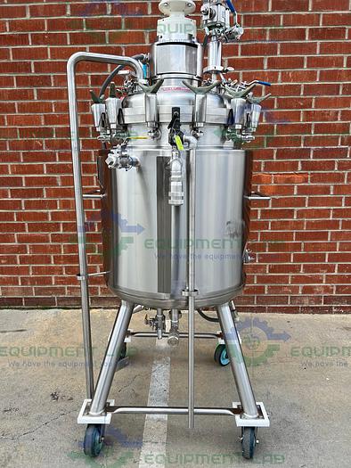 Used Precision 250 Liter Stainless Steel Jacketed Reactor 100 PSI w/ Top Mixer 1/2 HP